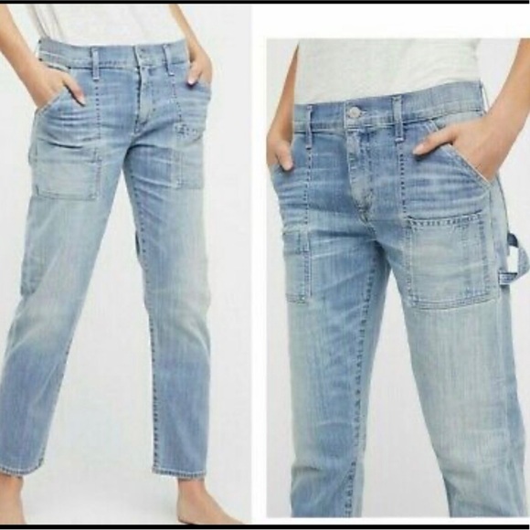 CITIZENS OF HUMANITY Denim - CITIZENS OF HUMANITY Leah 25 Cargo Straight Leg Light Wash Utility Denim Jeans